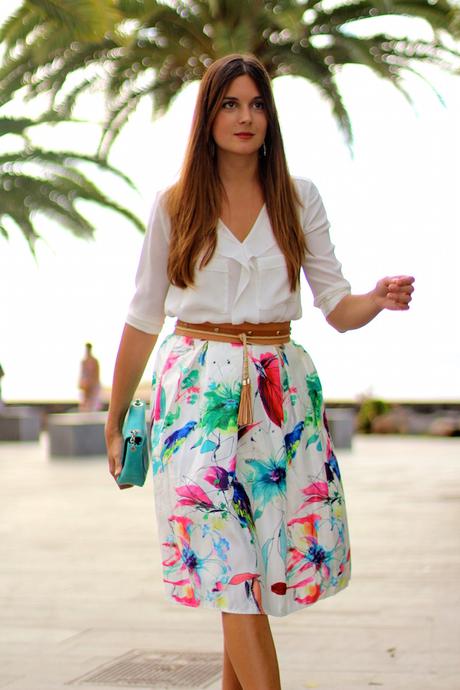 Midi Printed Skirt