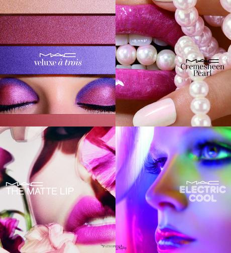 MAC Septiembre 2015 (parte 1); Veluxe à Trois, Cremesheen Pearl Lipstick, Electric Cool y The Matte Lip