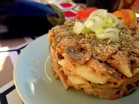 Macarrones con salsa de queso vegana de berenjena (Mac&Cheese)