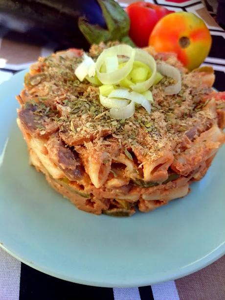 Macarrones con salsa de queso vegana de berenjena (Mac&Cheese)