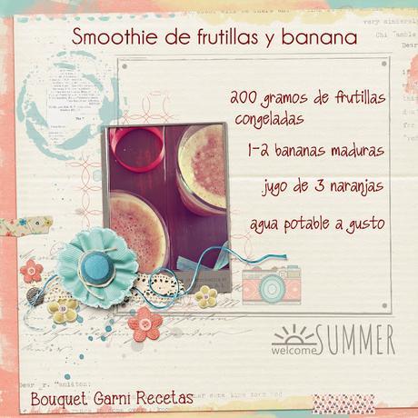 Smoothie de frutillas y banana (sin endulzantes de ningún tipo)