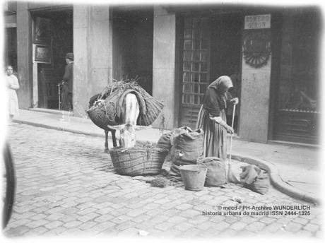 Fototeca: El burro de la trapera. Madrid, hacia 1920