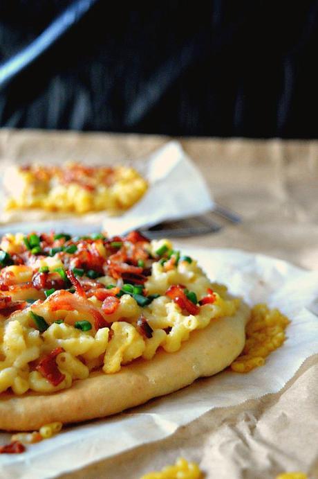 Pizza de macarrones con queso