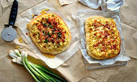 Pizza de macarrones con queso