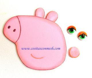 Manualidades peppa pig en goma eva para cumpleaños