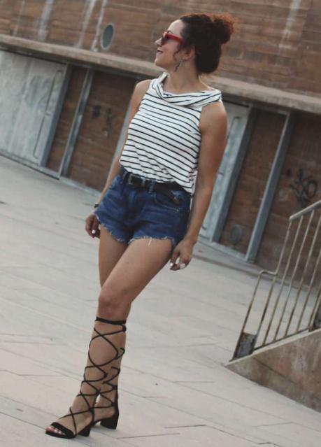 Capazo y Sandalias de Lazo-Shopper Basket and Lace Up Sandals