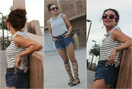 Capazo y Sandalias de Lazo-Shopper Basket and Lace Up Sandals