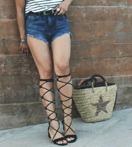Capazo y Sandalias de Lazo-Shopper Basket and Lace Up Sandals