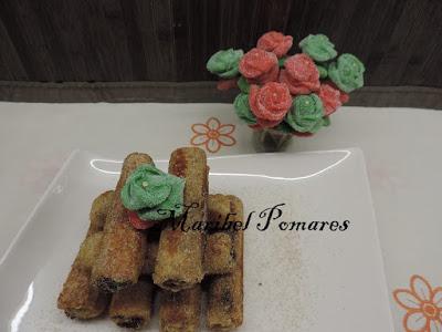 Flamenquines de pan de molde con nutella o también llamado pan francés.