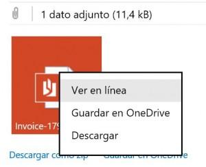 Ver los documentos adjuntos en Outlook.com
