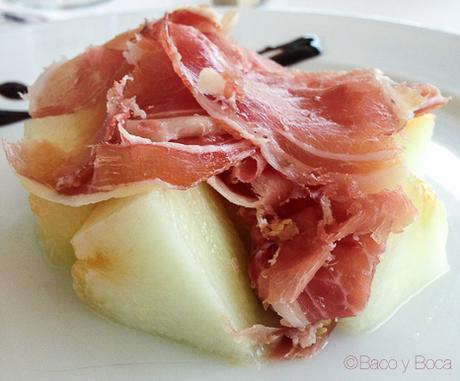 melon con jamon en la peni molins de rei Baco y Boca