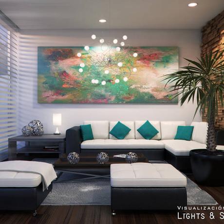 Salones de estilo moderno de Lights & Shades Studios