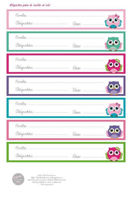 Etiquetas para la vuelta al cole Etiquetas para la vuelta al cole