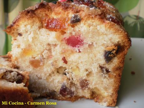 PLUM CAKE DE FRUTAS ESCARCHADAS Y PASAS