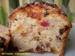 PLUM CAKE DE FRUTAS ESCARCHADAS Y PASAS