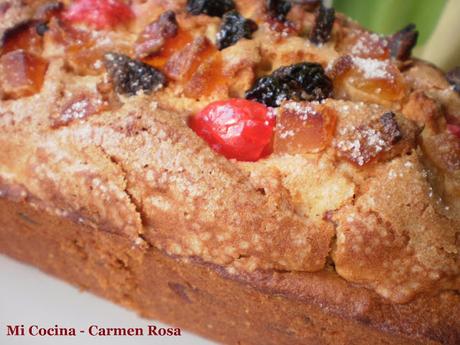 PLUM CAKE DE FRUTAS ESCARCHADAS Y PASAS