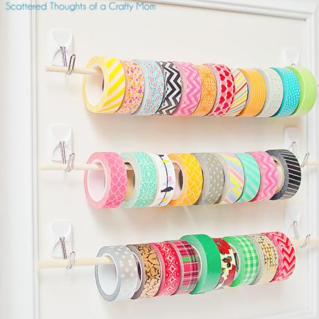 Dispensador casero de cintas adhesivas washi tape