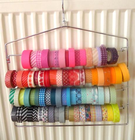 Organizador casero de cintas adhesivas washi tape