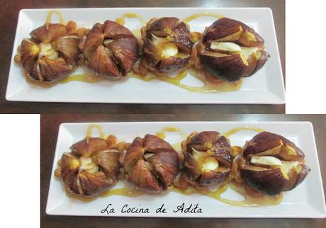 Higos rellenos, de queso con miel