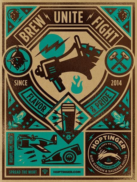 Haz la cerveza y no la guerra, unos diseños molones para una cervecería