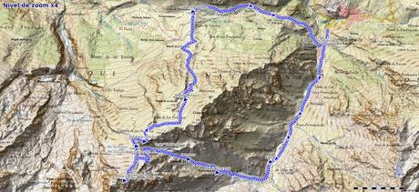 Mapa ruta circular a Peña Castil