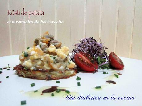 Rösti de patatas con revuelto de berberechos