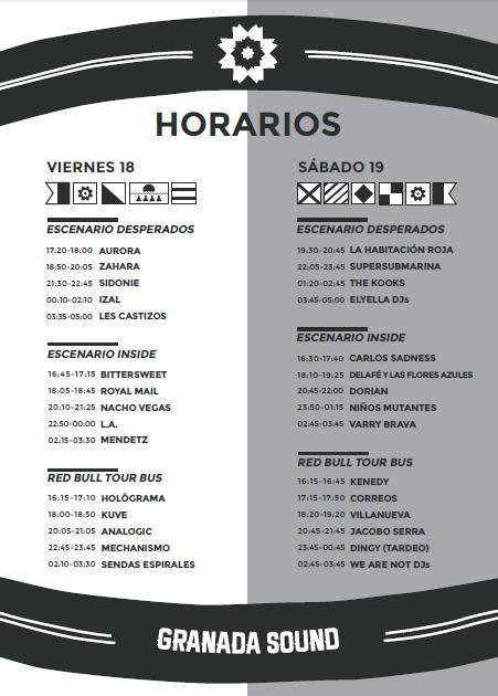 Horarios Granada Sound - Solo Festival