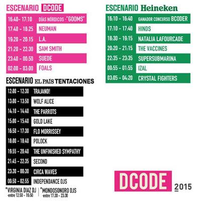 Horarios del DCode Festival 2015