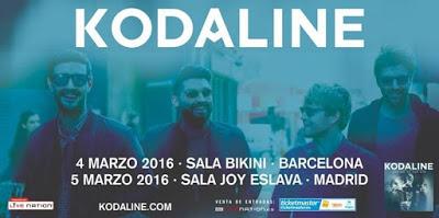Kodaline en Barcelona y Madrid en marzo de 2016