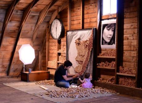 Retrato ecológico de Scott Gundersen Arte actual, Scott Gundersen realizando un retrato