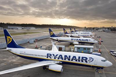 Ryanair transporta 10,4 millones de pasajeros en agosto.