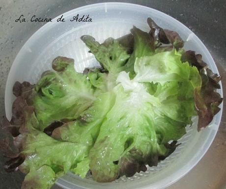 Ensalada  flor ,con lechuga de roble
