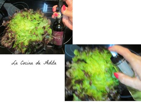 Ensalada  flor ,con lechuga de roble