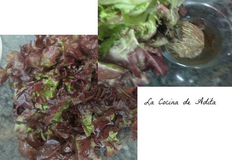 Ensalada  flor ,con lechuga de roble