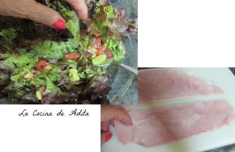 Ensalada  flor ,con lechuga de roble