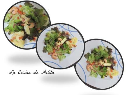 Ensalada  flor ,con lechuga de roble