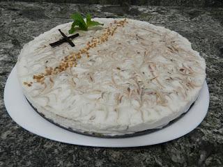 TARTA DE QUESO Y VAINILLA EN RAMA CON MARMOLADO DE CHOCOLATE SIN GLUTEN