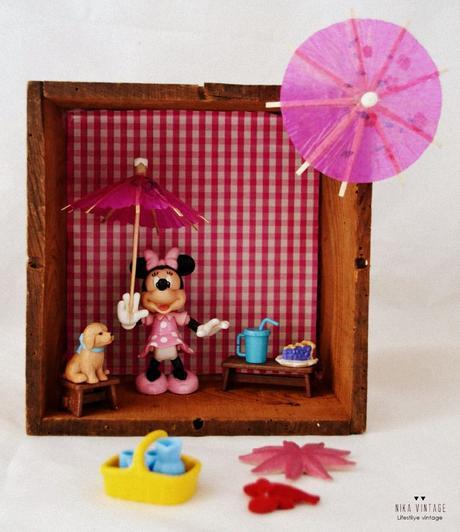 diorama, diy, tutorial, mundo, Minie Mouse, handmade