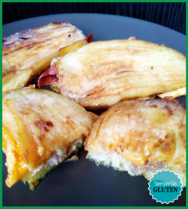 Libritos de berenjena con bacon y queso (Sin Gluten, Sin Lácteos, Sin Huevo)