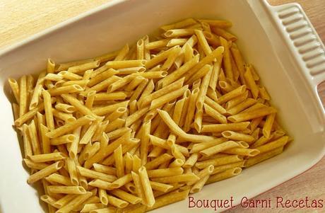 Fideos de maíz con vegetales gratinados (receta apta para celíacos/sin gluten)