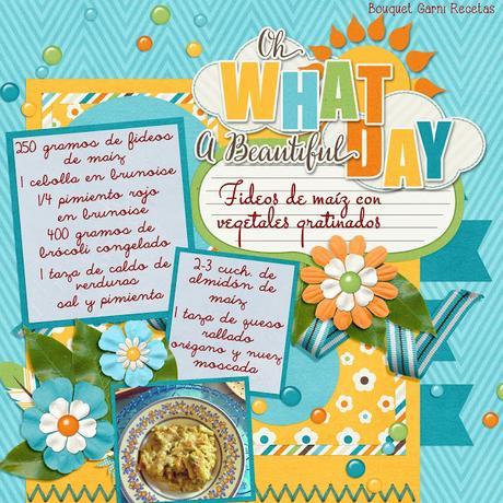 Fideos de maíz con vegetales gratinados (receta apta para celíacos/sin gluten)