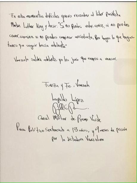 La carta de Leopoldo López