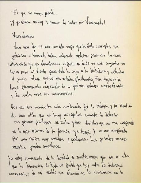 La carta de Leopoldo López