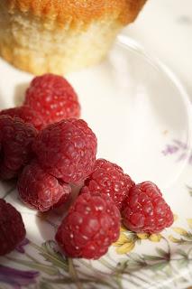 Muffins cheesecake con frambuesas