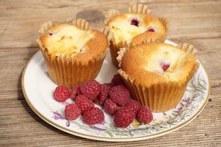Muffins cheesecake con frambuesas