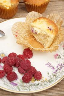 Muffins cheesecake con frambuesas