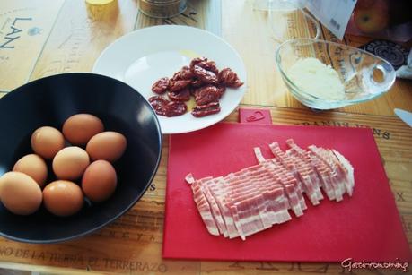 Frittata de panceta y tomates deshidratados