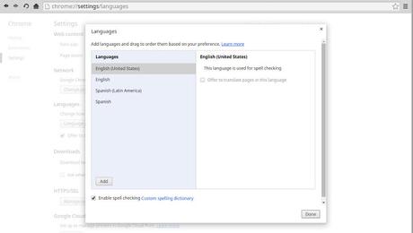 Como configurar el corrector ortográfico de Google Chrome