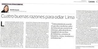 OTRAS CUATRO RAZONES PARA AMAR LIMA