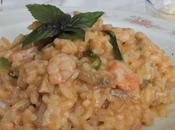 Risotto gambas, alcachofas, calabacín setas, aove